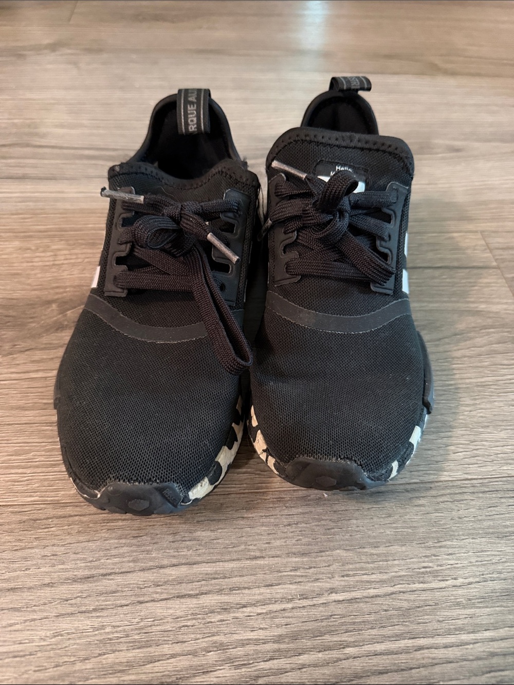 adidas Kids Black Sneakers with White Accents